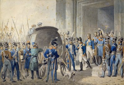 Departure of Napoleon for Elba by John Augustus Atkinson